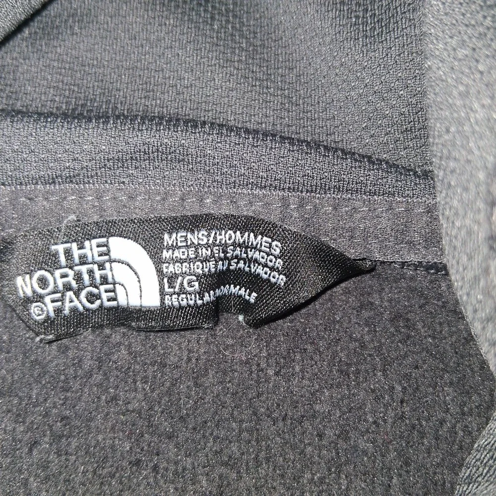The North Face Graphic Fleece Hoodie Black / Blue Pullover Logo Size L